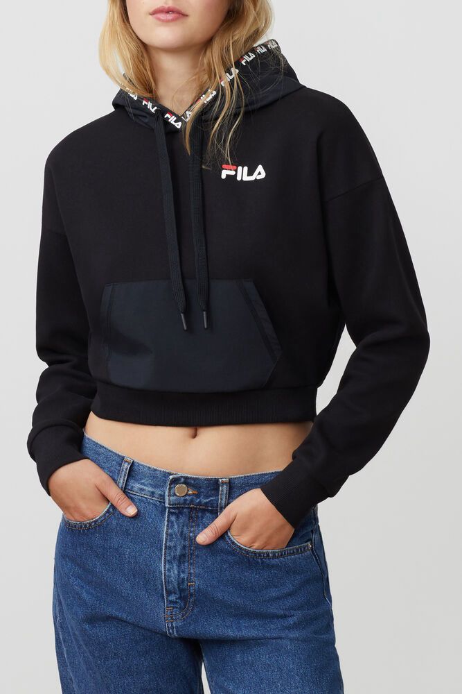 Fila Hoodie Womens Black - Tina - Philippines 7312496-YR